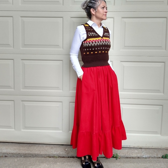 Ralph Lauren Dresses & Skirts - RALPH LAUREN vintage 1980's flannel prairie skirt XS (N5)